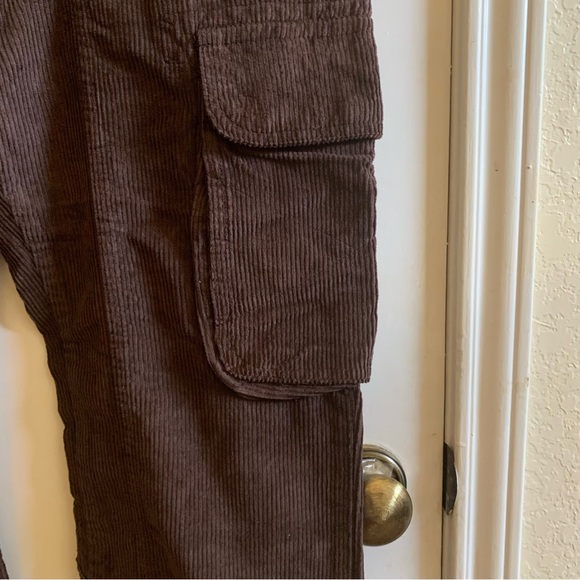 Brand NWOT Free People brown corduroy drawstring cargo pants size M - Picture 9 of 10